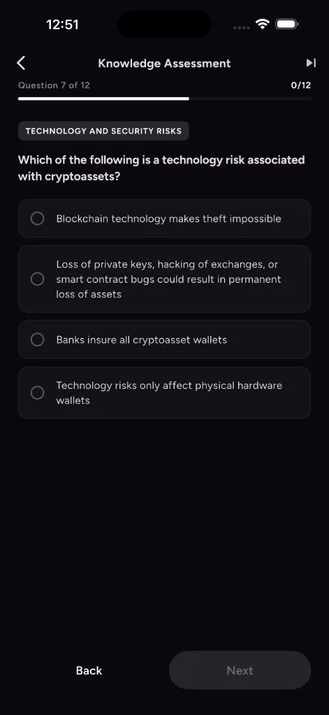 Question 7 — Security and custody