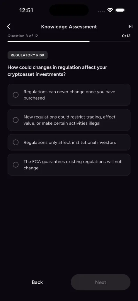 Question 8 — Regulatory status